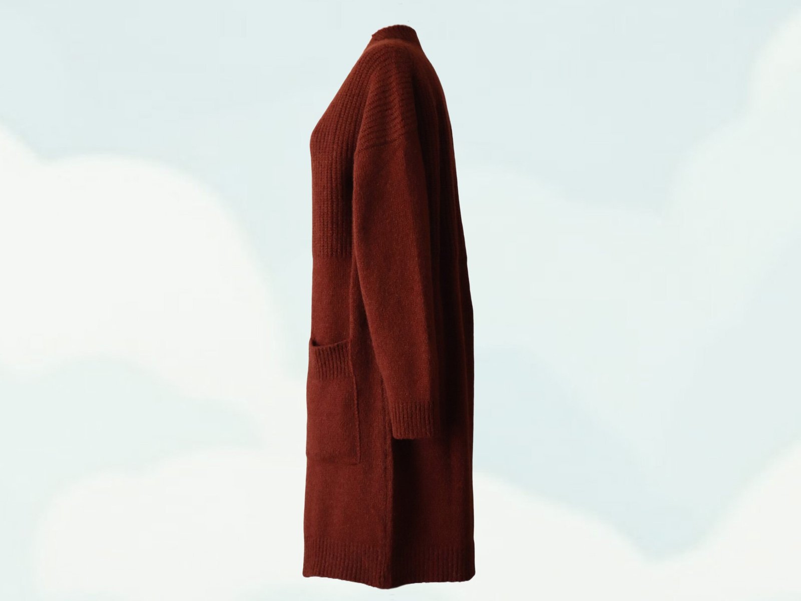 PFLknitwear.com Women's cardigan, luxury cardigan 100 % natural, baby alpaca, kid mohair, mulberry silk blend, color Mahogany brown Made in Peru