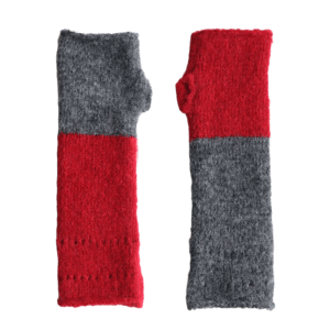 PFLknitwear.com Fingerless Gloves, Soft Brushed, Two-Tone Color Design, Cozy alpaca Hand, Wrist warmers. made in Peru