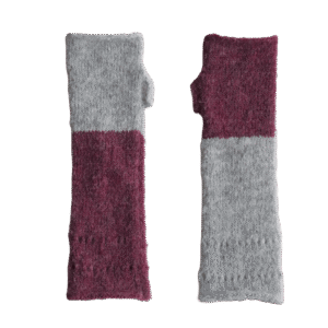 PFLknitwear.com Fingerless Gloves, Soft Brushed, Two-Tone Color Design, Cozy alpaca Hand, Wrist warmers. made in Peru