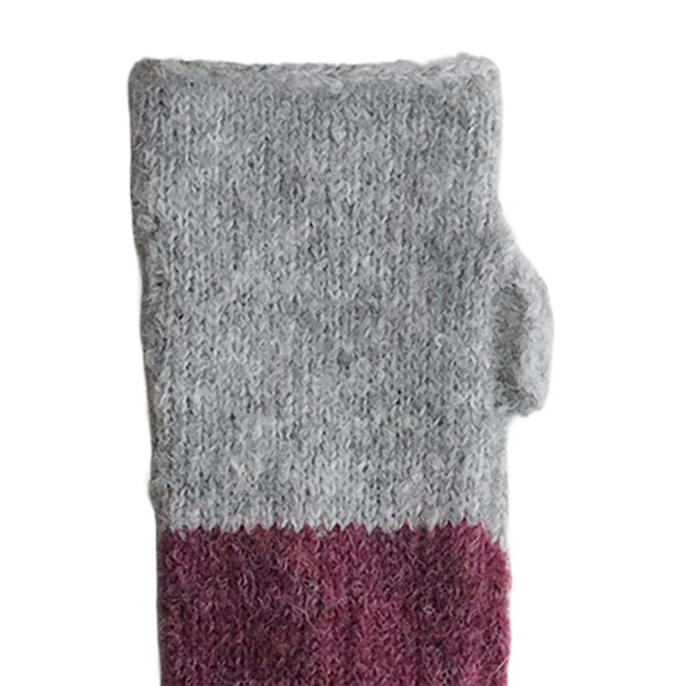 PFLknitwear.com Fingerless Gloves, Soft Brushed, Two-Tone Color Design, Cozy alpaca Hand, Wrist warmers. made in Peru