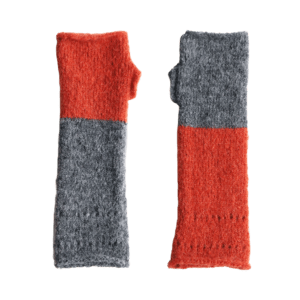 PFLknitwear.com Fingerless Gloves, Soft Brushed, Two-Tone Color Design, Cozy alpaca Hand, Wrist warmers. made in Peru