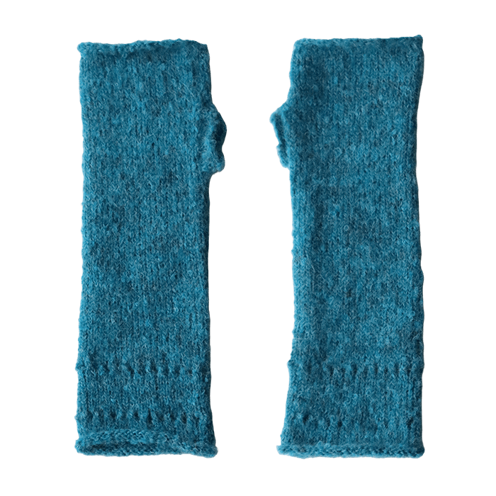 PFLknitwear.com Soft Brushed Alpaca Fingerless Gloves | Solid Color Turquoise Hand Warmers & Wrist Warmers. Made in Peru PFLknitwear.com Soft Brushed Alpaca Fingerless Gloves | Solid Color Turquoise Hand Warmers & Wrist Warmers. Made in Peru