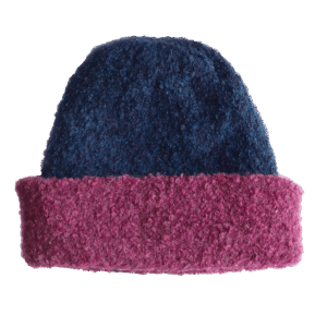 pflknitwear.com Alpaca Bouclé Beanie, Double Knitted Two-Color Design, Soft Warm Winter , Cozy Stylish Winter Accessory made in Peru