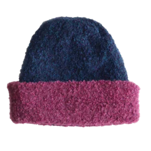 pflknitwear.com Alpaca Bouclé Beanie, Double Knitted Two-Color Design, Soft Warm Winter , Cozy Stylish Winter Accessory made in Peru