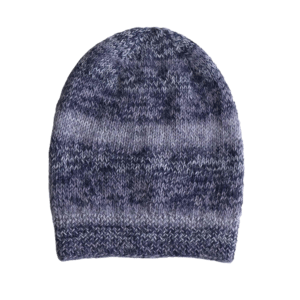 Pflknitwear.com Baby Alpaca Beanie, Hand-Knitted Wool Hat in Gray Tones. made in Peru