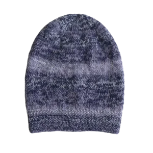 Pflknitwear.com Baby Alpaca Beanie, Hand-Knitted Wool Hat in Gray Tones. made in Peru