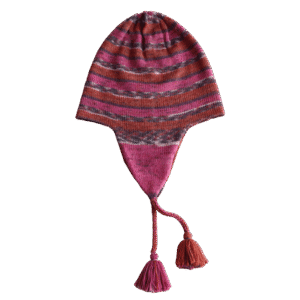PFLknitwear.com Unisex Peruvian Chullo Hat with Ear Flaps and Tassels, Handmade Alpaca Blend. made in Peru