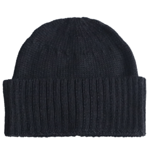 PFLknitwear.com Baby Alpaca Fisherman Beanie, color black, Unisex Soft Warm Winter Hat made in Peru