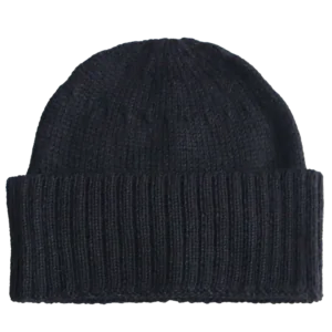 PFLknitwear.com Baby Alpaca Fisherman Beanie, color black, Unisex Soft Warm Winter Hat made in Peru