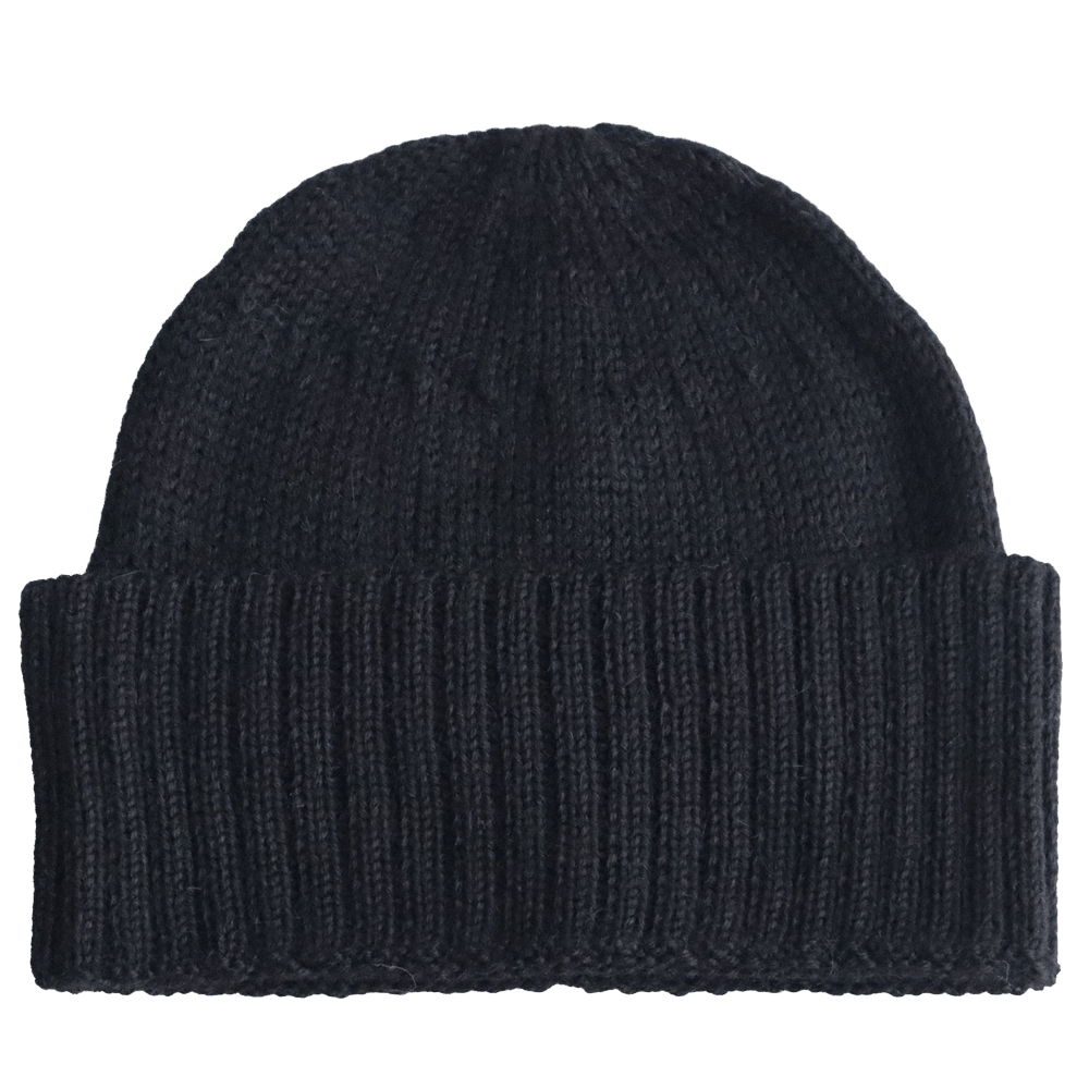 PFLknitwear.com Baby Alpaca Fisherman Beanie, color black, Unisex Soft Warm Winter Hat made in Peru PFLknitwear.com Baby Alpaca Fisherman Beanie, color black, Unisex Soft Warm Winter Hat made in Peru