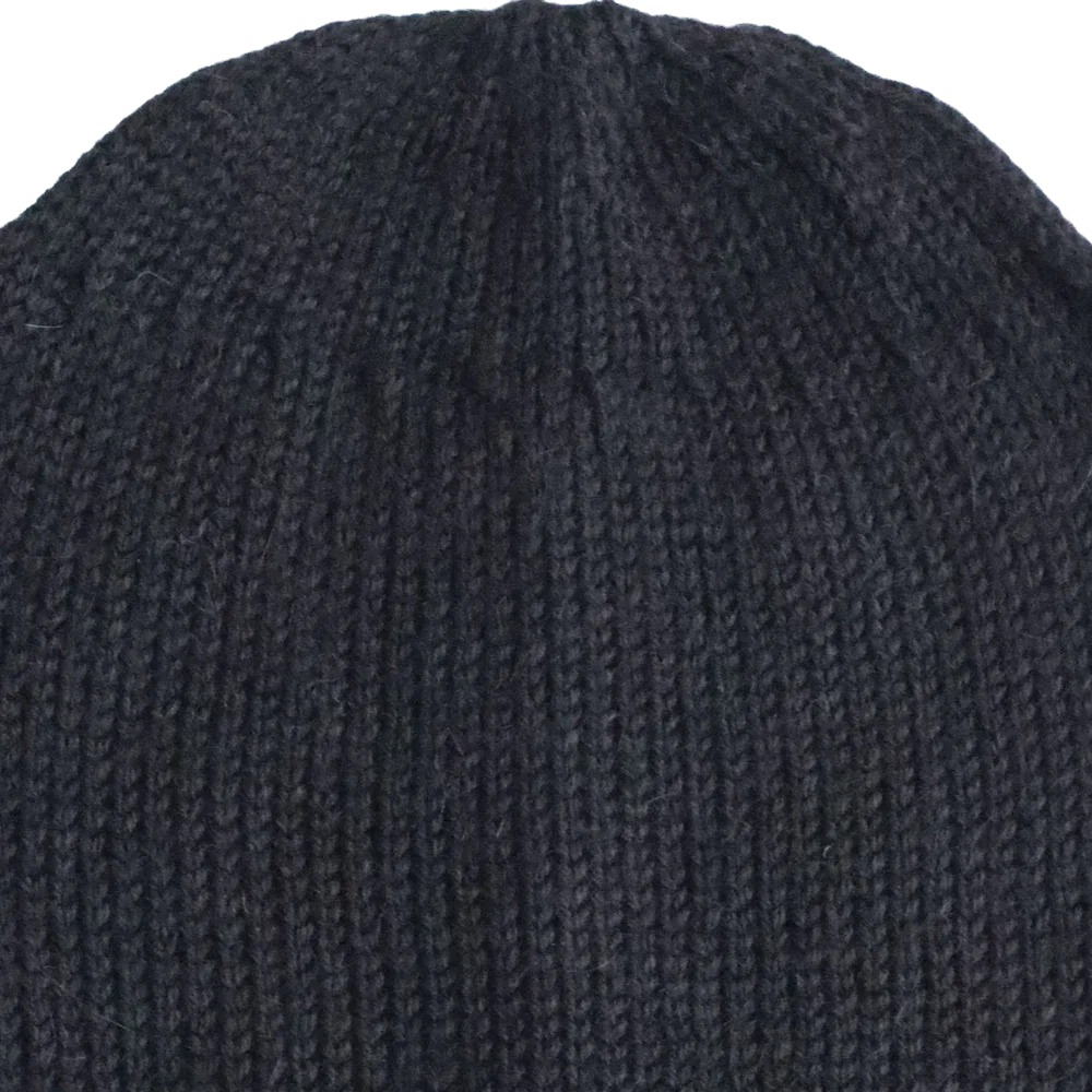PFLknitwear.com Baby Alpaca Fisherman Beanie, color black, Unisex Soft Warm Winter Hat made in Peru