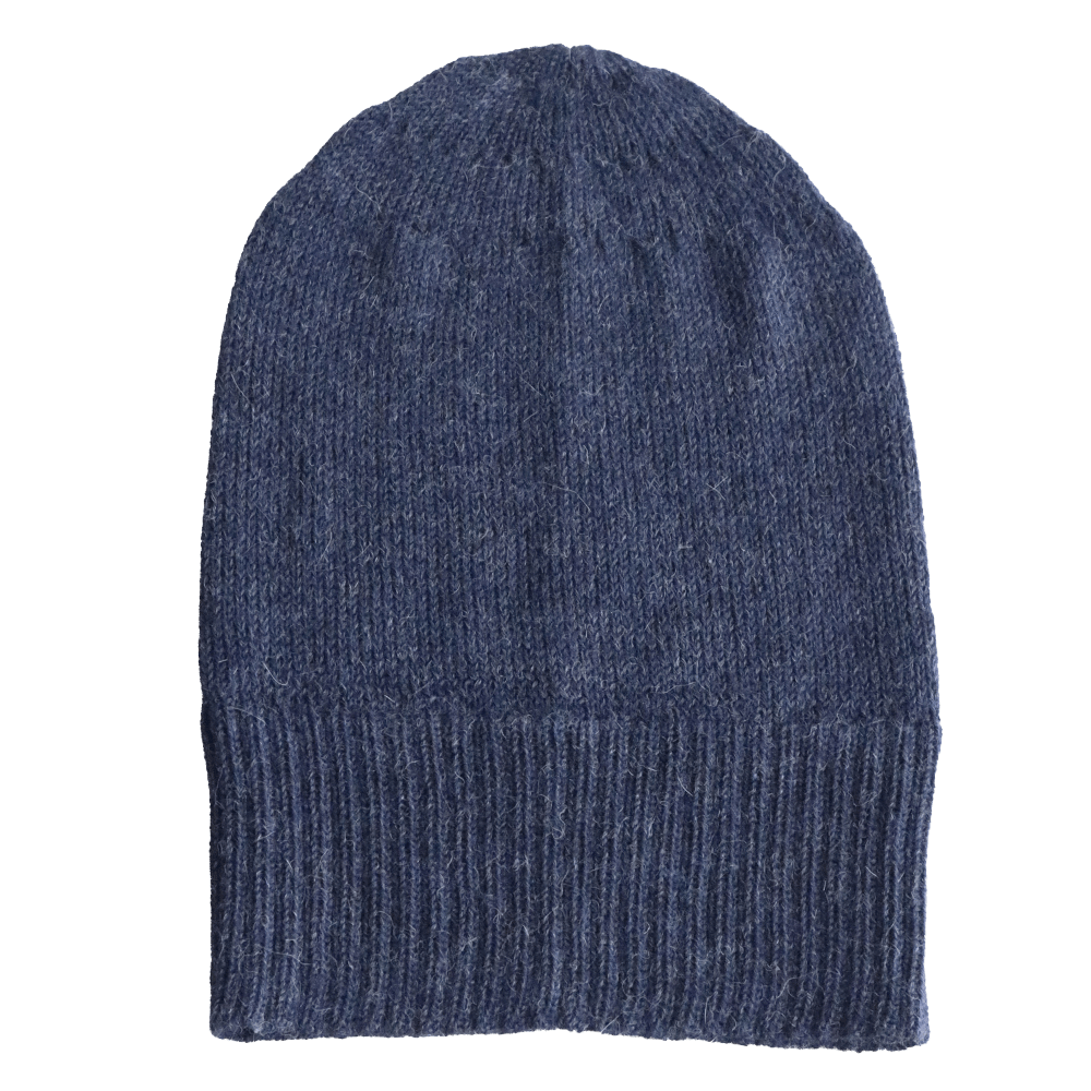 PFLknitwear.com Baby Alpaca Fisherman Beanie, color jeans blue Knit Hat, Unisex Soft Warm Winter Hat. made in Peru PFLknitwear.com Baby Alpaca Fisherman Beanie, color jeans blue Knit Hat, Unisex Soft Warm Winter Hat. made in Peru