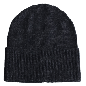 PFLknitwear.com Baby Alpaca Fisherman Beanie, color dark gray Knit, Unisex Soft Warm Winter Hat. Made in Peru