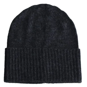PFLknitwear.com Baby Alpaca Fisherman Beanie, color dark gray Knit, Unisex Soft Warm Winter Hat. Made in Peru