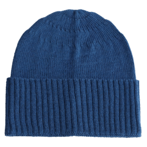 PFLknitwear.com Baby Alpaca Fisherman Beanie, Color Blue Knit, Unisex Soft Warm Winter Hat Made in Peru