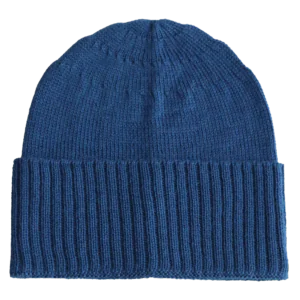 PFLknitwear.com Baby Alpaca Fisherman Beanie, Color Blue Knit, Unisex Soft Warm Winter Hat Made in Peru