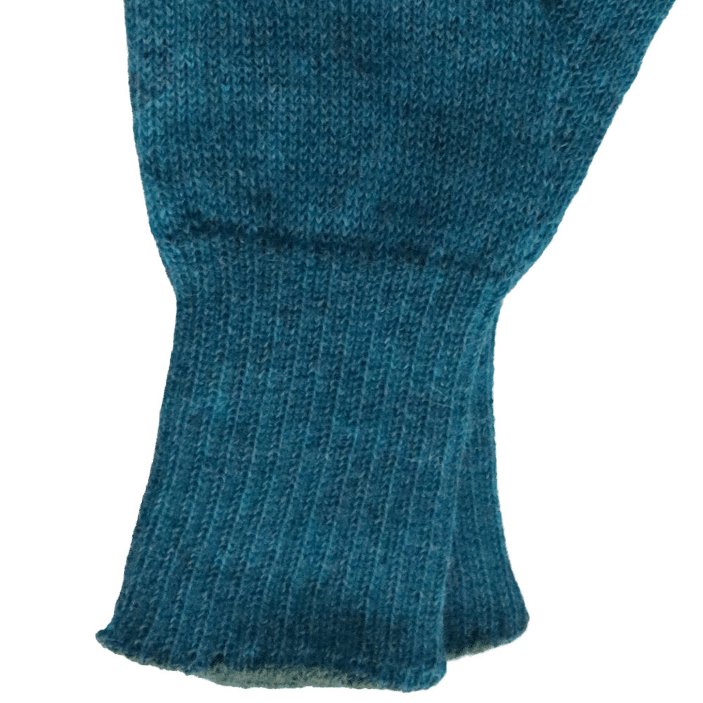 PFLknitwear.com Reversible gloves baby alpaca, double knitted extra warm, color combination green - turquoise made in Peru