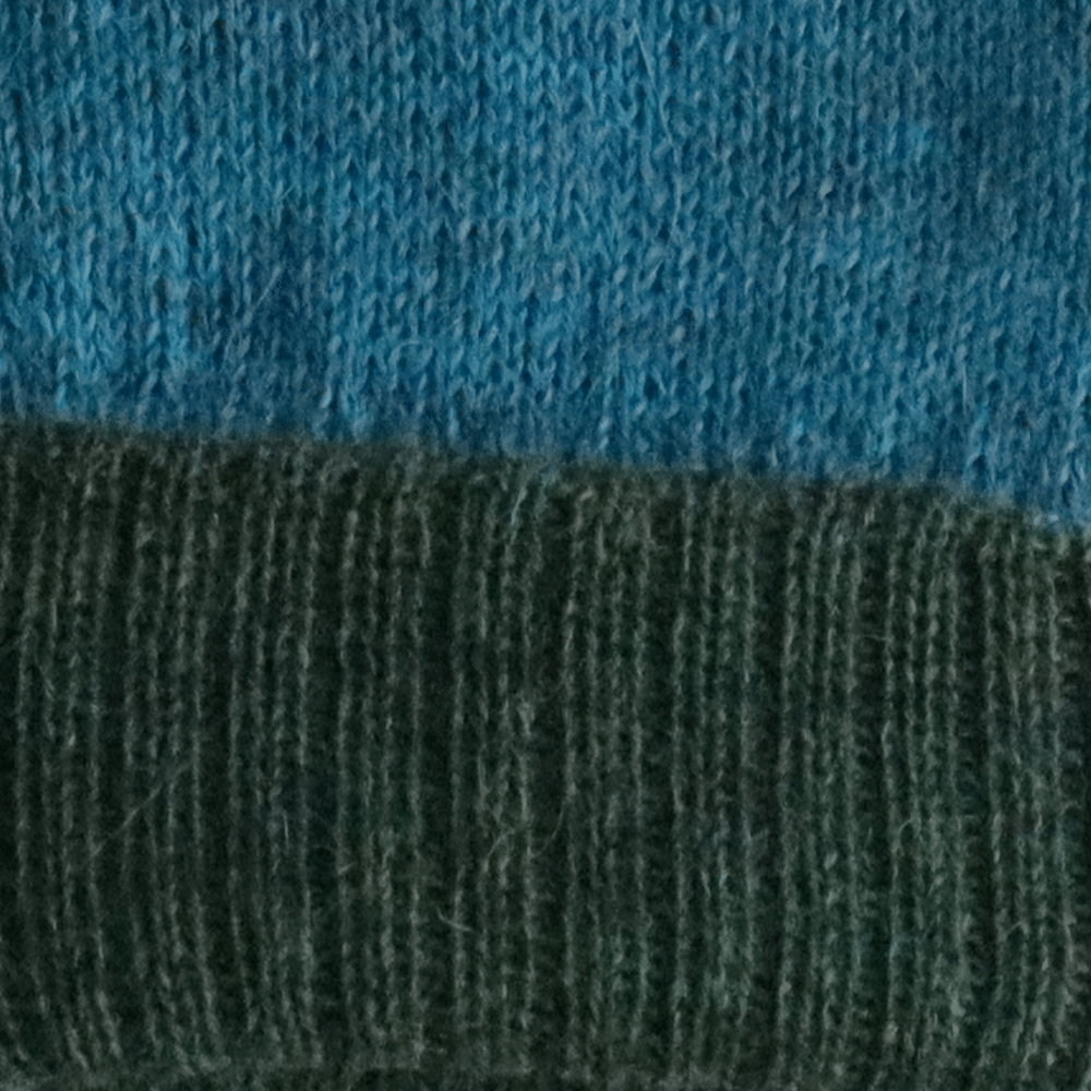 PFLknitwear.com Reversible gloves baby alpaca, double knitted extra warm, color combination green - turquoise made in Peru