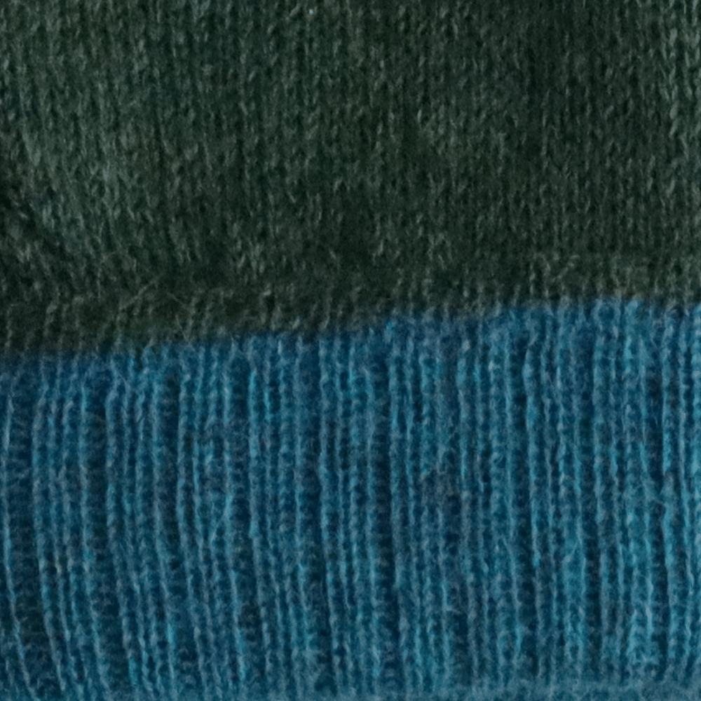 PFLknitwear.com Reversible gloves baby alpaca, double knitted extra warm, color combination green - turquoise made in Peru