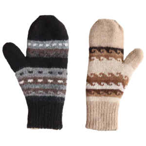 PFlknitwear.com Unisex Mittens, reversible alpaca gloves Double-Knitted Extra Warm 100% Natural made in Peru.