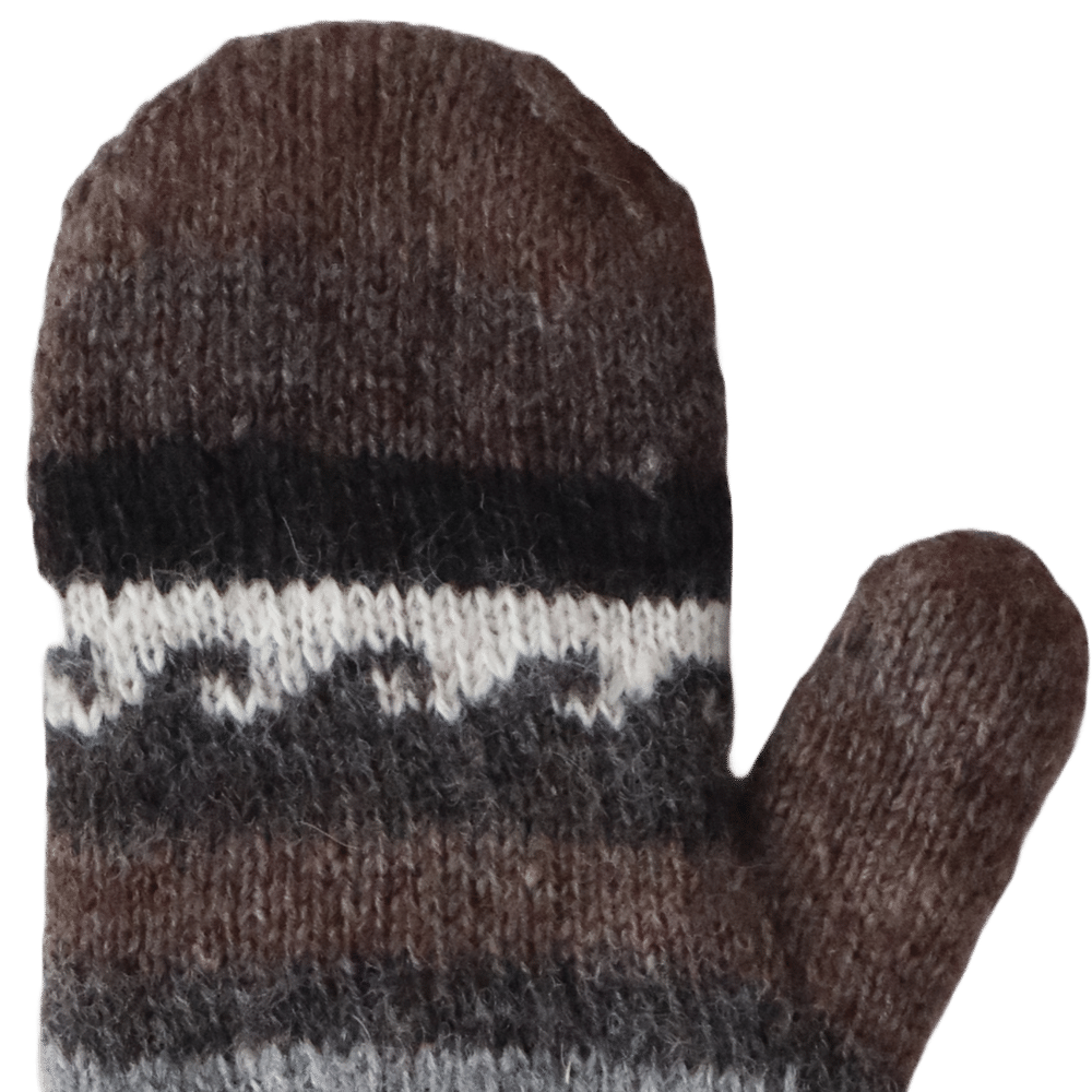 PFLkniwear.com Unisex Mittens, reversible gloves Double-Knitted Extra Warm 100% Natural Alpaca Wool. Made in Peru.