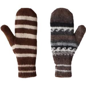 PFLkniwear.com Unisex Mittens, reversible gloves Double-Knitted Extra Warm 100% Natural Alpaca Wool. Made in Peru.