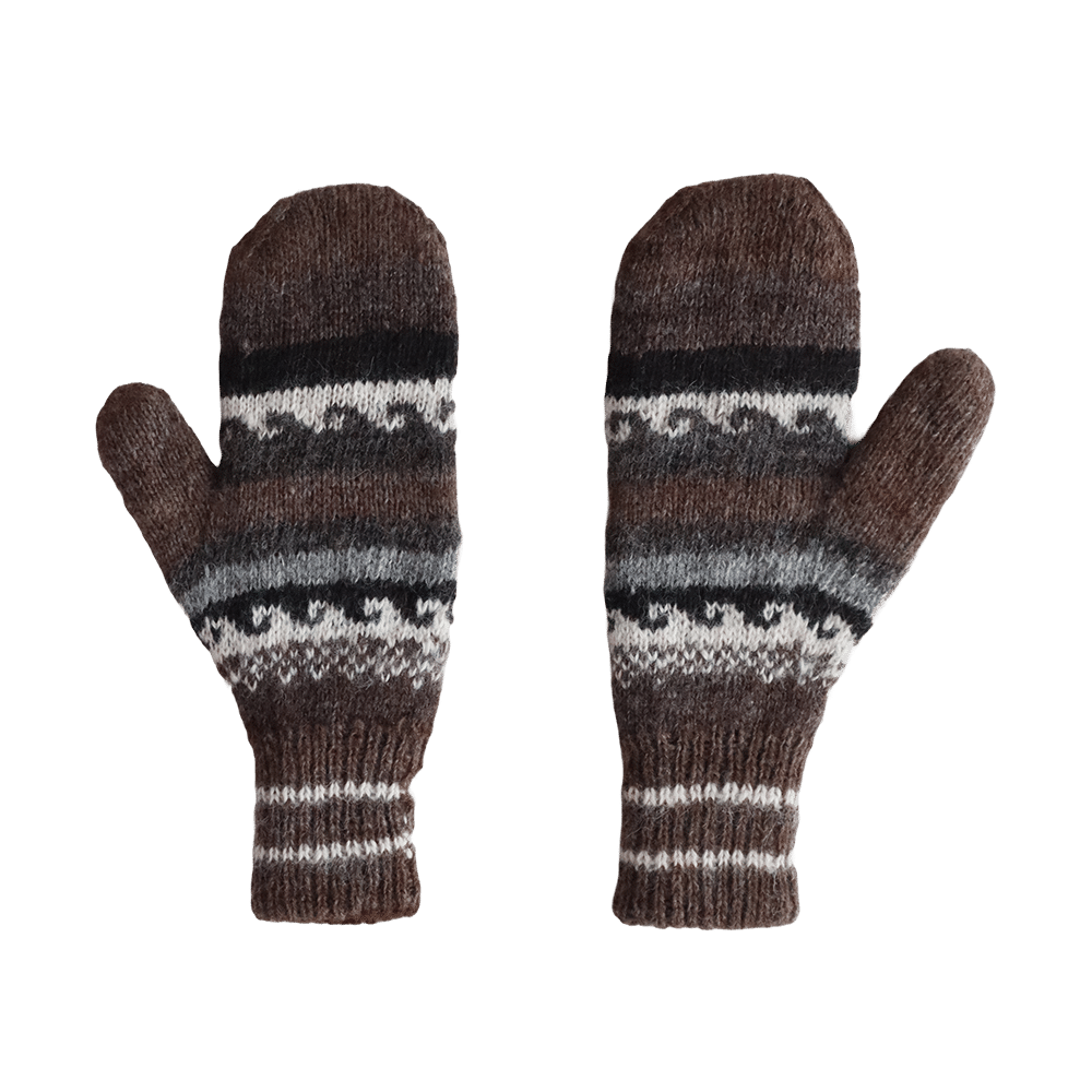 PFLkniwear.com Unisex Mittens, reversible gloves Double-Knitted Extra Warm 100% Natural Alpaca Wool. Made in Peru.
