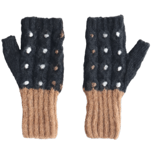PFLknitwear.com Women's fingerless gloves, wrist warmers, cozy elegance, 100% Alpaca, Natural colors. Made in Peru