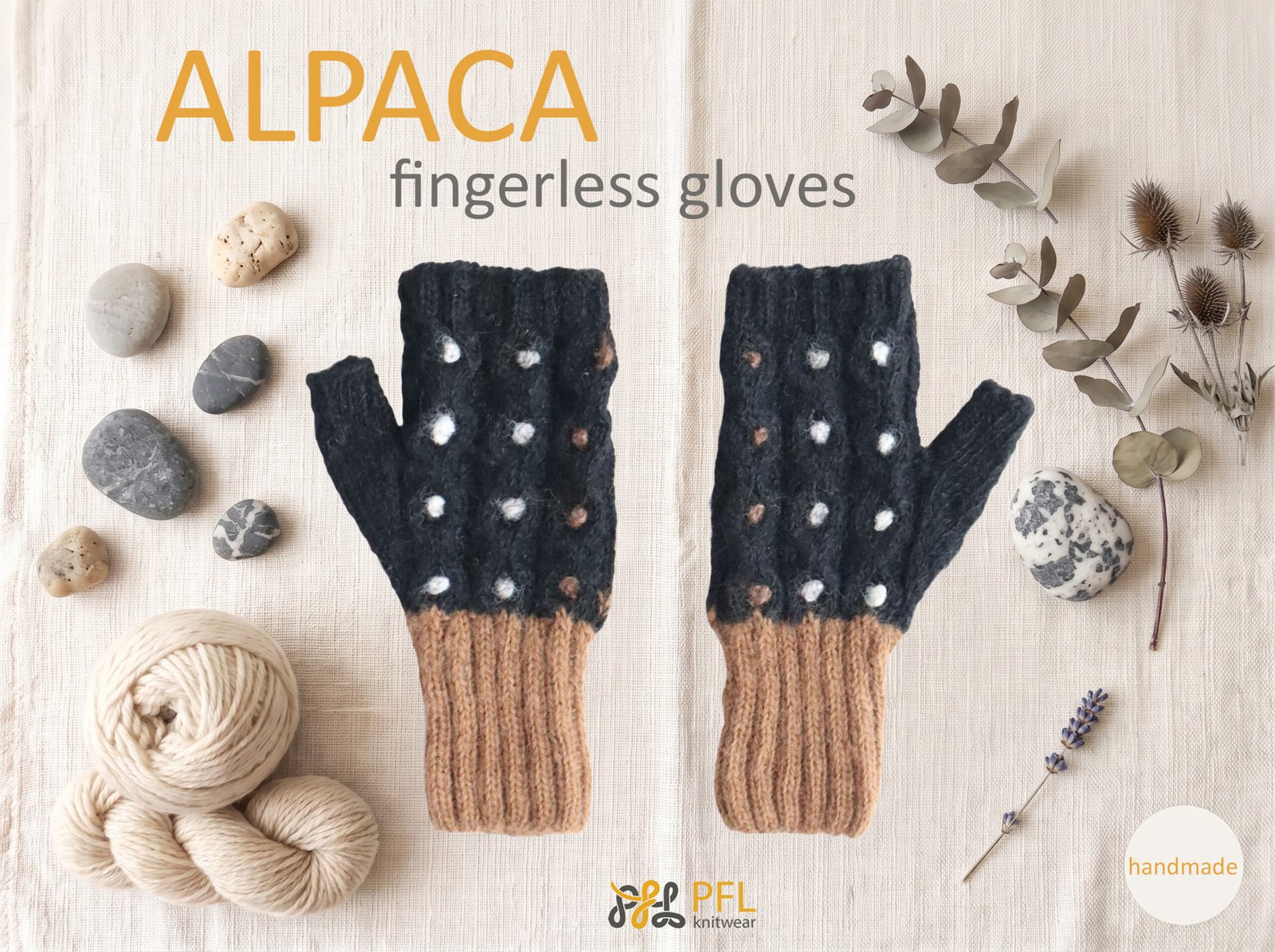 PFLknitwear.com Women's fingerless gloves, wrist warmers, cozy elegance, 100% Alpaca, Natural colors. Made in Peru PFLknitwear.com Women's fingerless gloves, wrist warmers, cozy elegance, 100% Alpaca, Natural colors. Made in Peru
