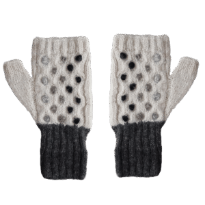 PFLknitwear.com Women's fingerless gloves, wrist warmers, cozy Alpaca, Natural colors gray shades made in Peru