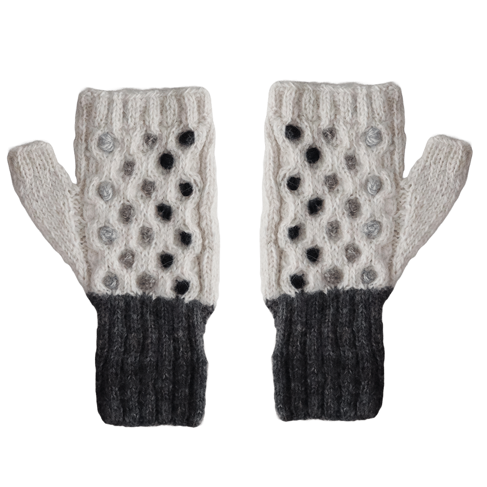PFLknitwear.com Women's fingerless gloves, wrist warmers, cozy Alpaca, Natural colors gray shades made in Peru PFLknitwear.com Women's fingerless gloves, wrist warmers, cozy Alpaca, Natural colors gray shades made in Peru