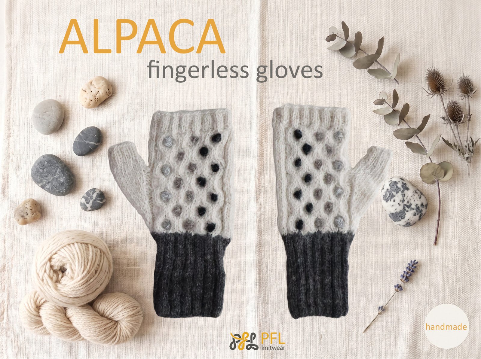 PFLknitwear.com Women's fingerless gloves, wrist warmers, cozy Alpaca, Natural colors gray shades made in Peru PFLknitwear.com Women's fingerless gloves, wrist warmers, cozy Alpaca, Natural colors gray shades made in Peru
